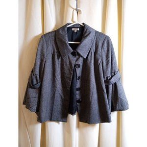 Ingenuity‎ Size 10 Women's Grey Cape Look Blazer